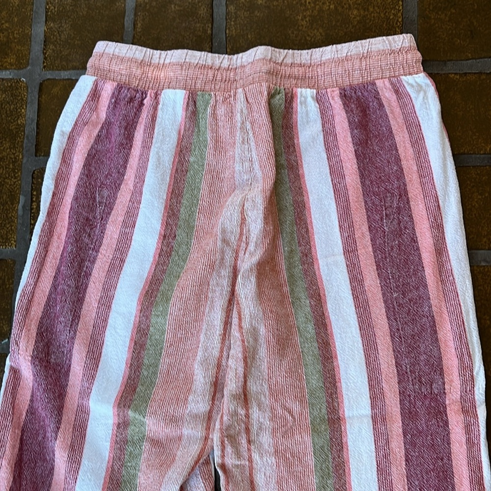 Striped Ankle Crop Pants in Pink Stripe - Picture 9 of 14